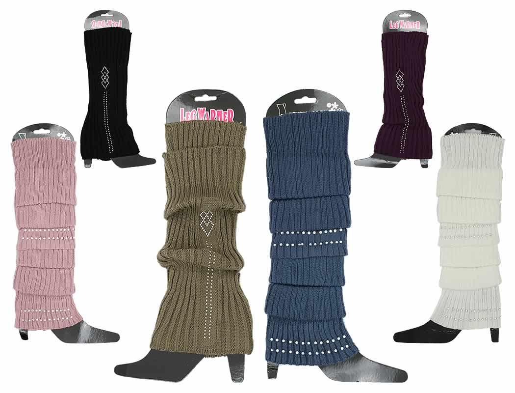 Damen Beinstulpen Strick Stulpen Strass Glitzer Steine Muster Leg Warmer nur 1,79 Euro