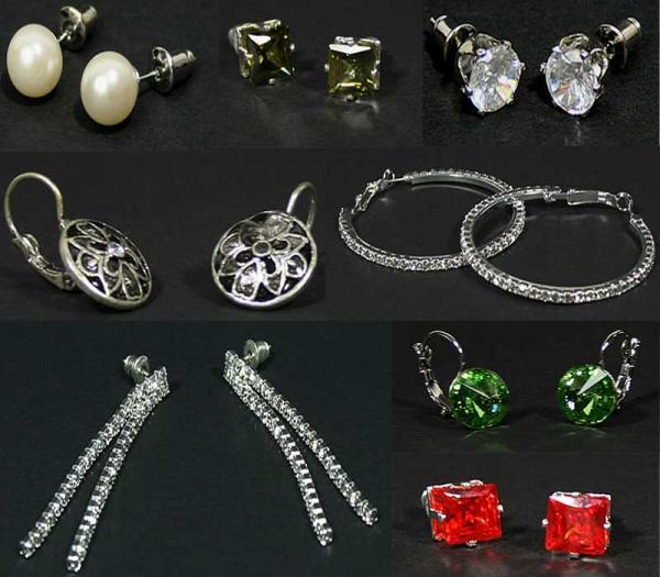 Gemischter Posten von über 200 Paar Ohrringen Ohrsticker Strass Perlen