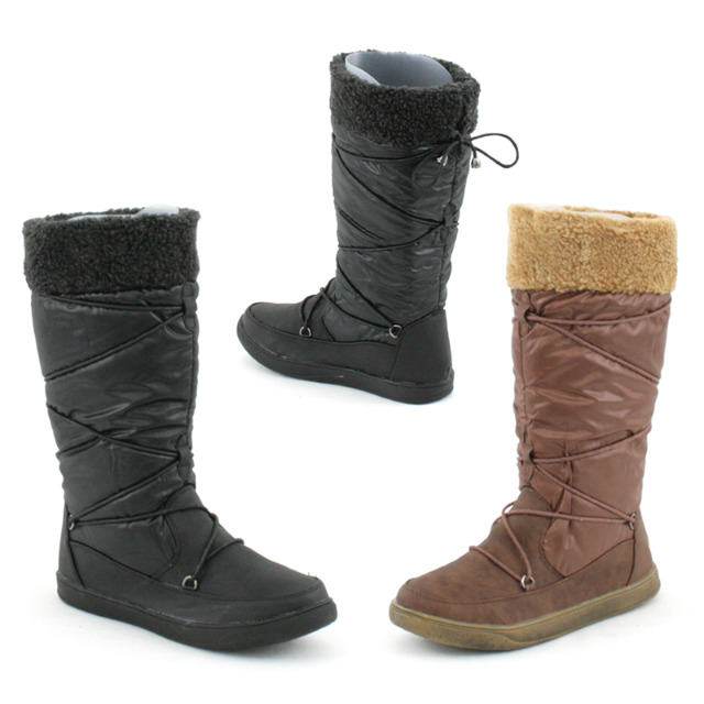 Damen Fell Herbst Winter Stiefel Schuhe Boots