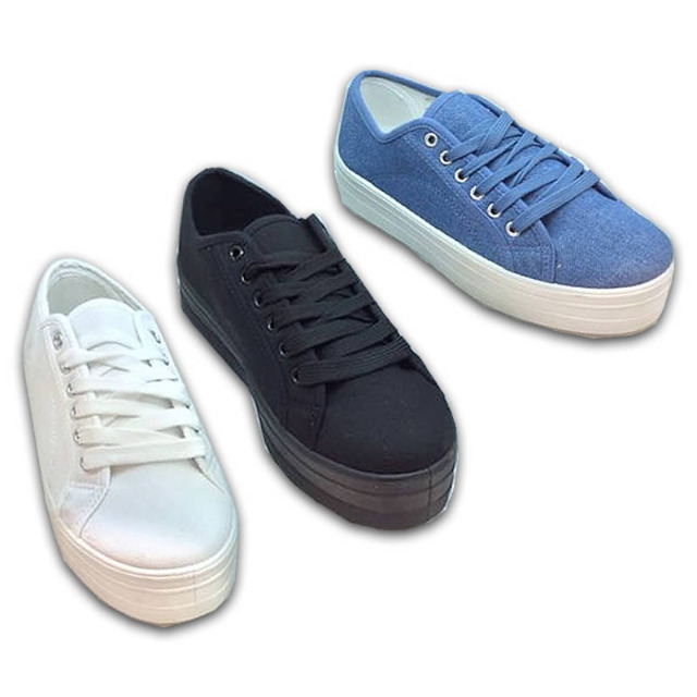 Damen Freizeit Sport Schnür Schuhe Sneaker