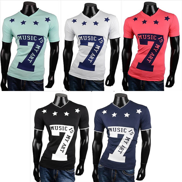 Herren Freizeit Sport T-Shirts Kurzarm Oberteile