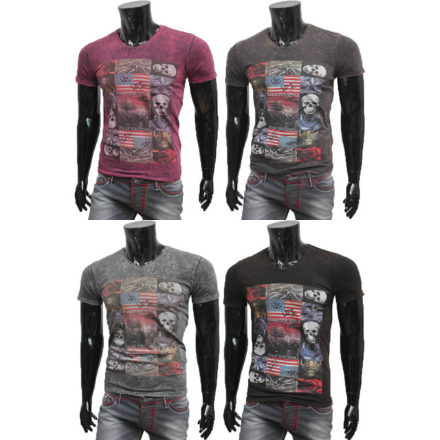 Herren Freizeit Sport T-Shirts Kurzarm Oberteile