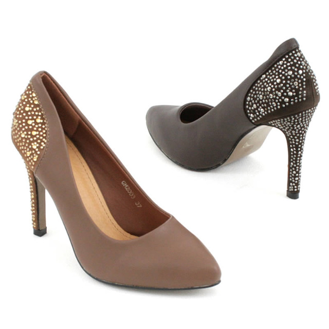 Damen Pumps High Heels Schuhe Glitzeroptik