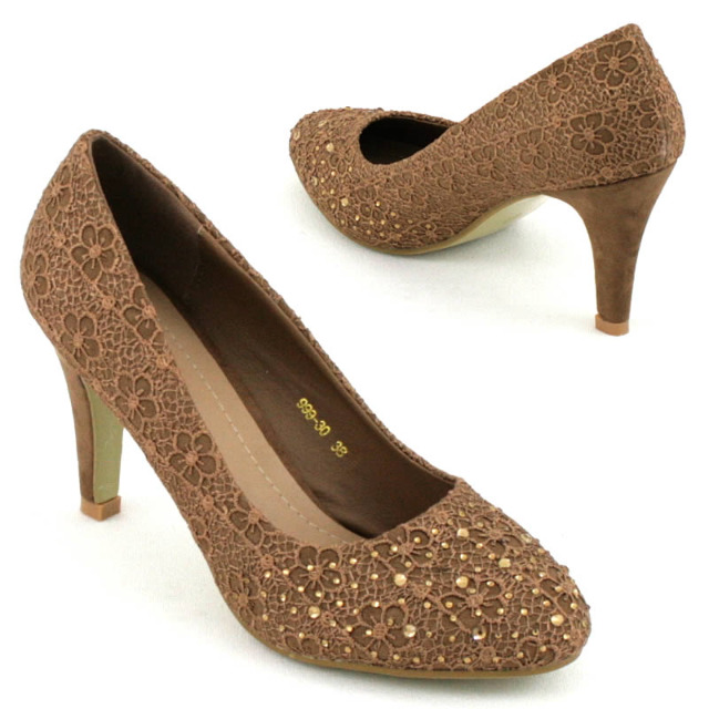 Damen Pumps High Heels Schuhe Musterung