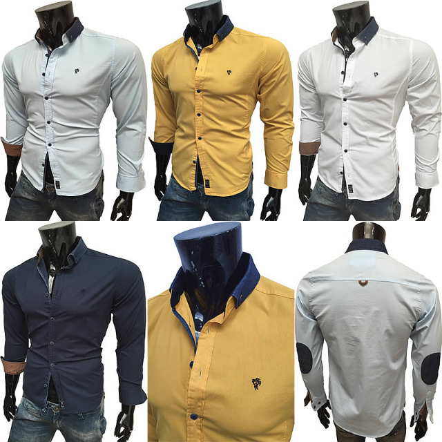 Herren Freizeit Business Hemden Langarm Oberteile