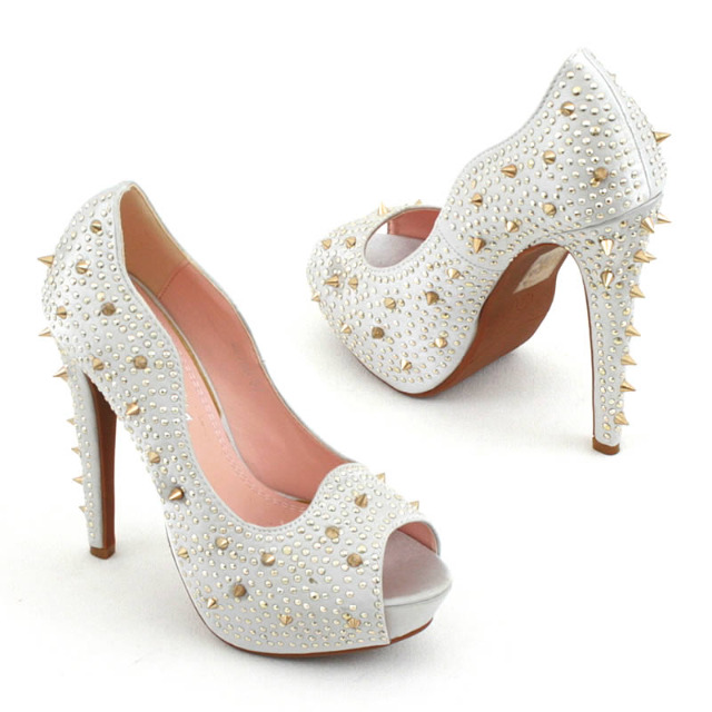 Damen Pumps High Heels Schuhe Glitzeroptik