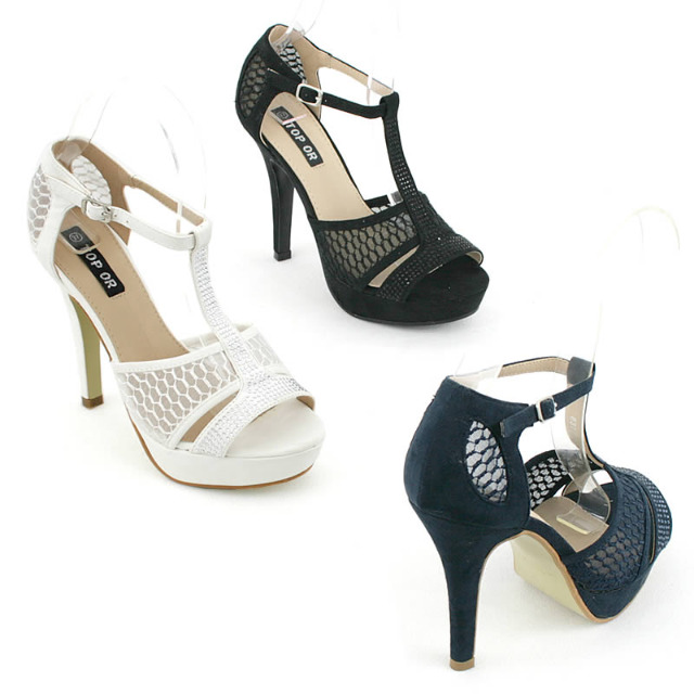 Damen Pumps High Heels Schuhe Musterung