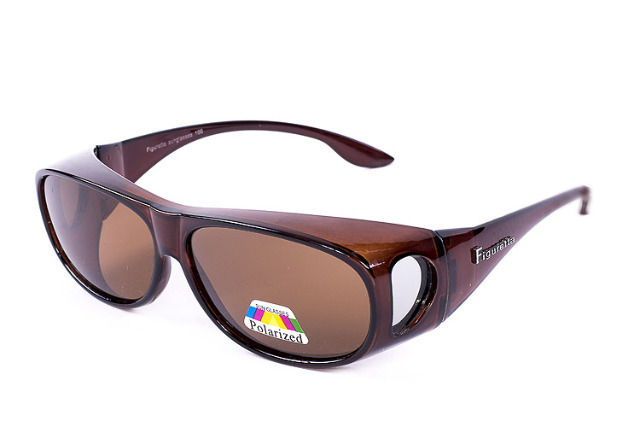 Figuretta Sonnenbrille Überbrille in braun aus der TV Werbung