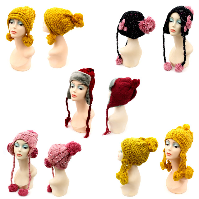 Damen Herbst Winter Fell Mützen Mix je 1,59 EUR