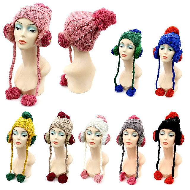 Damen Herbst Winter Fell Mützen Mix je 1,69 EUR