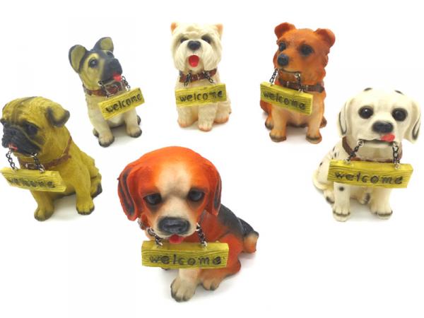 Tierfigur Deko-Hund aus Polyresin Hoehe 14cm