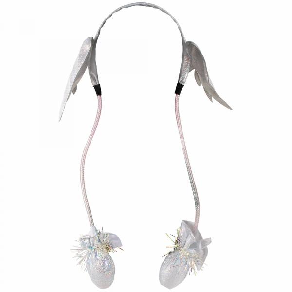 Haarreifen mit Wackelohren Flügel silber