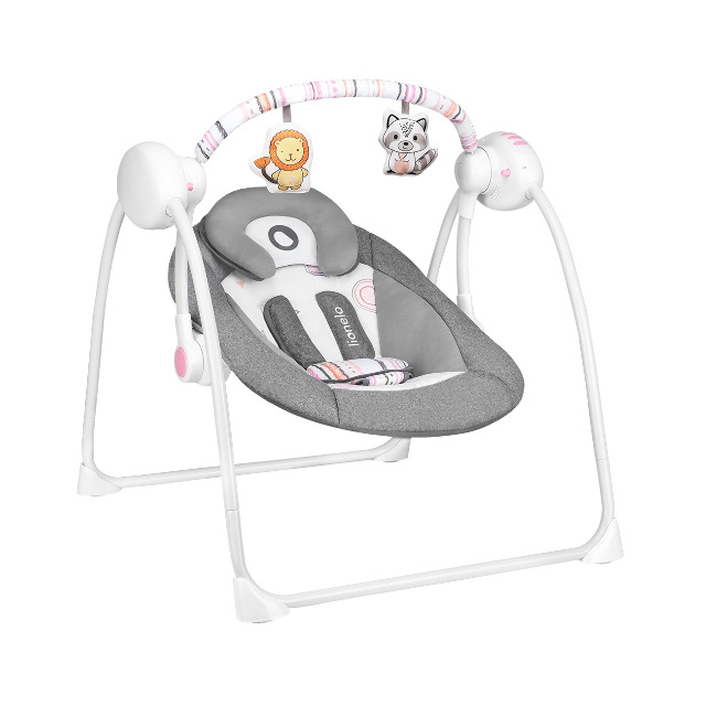 Lionelo Ruben pink Babyschaukel Schaukel Wippe Babywippe mit Moskitonetz 0-12 kg