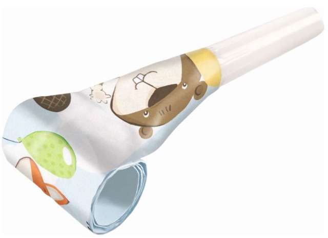 Amscan 8 Luftrüssel /Tröte mit Fuchs + Biber Motiv Kinder