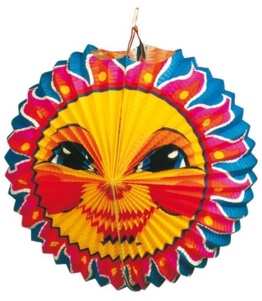 Amscan Lampion, Laterne, mit Sonnen Motiv ca. 25 cm