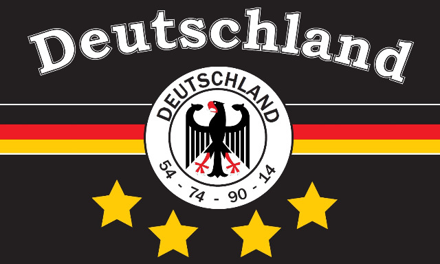 XXL Flagge DEUTSCHLAND 7 schwarz 4 STERNE 250 x 150 cm mit 3 Messingösen Die Mannschaft Weltmeisterschaft, Fanartikel