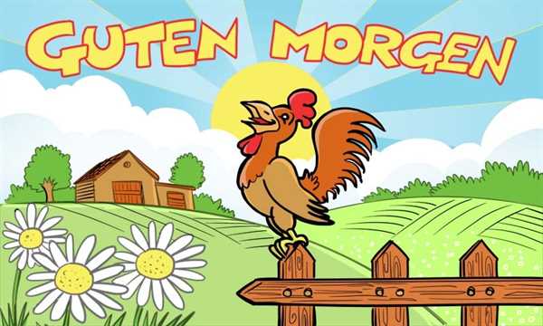 Flagge GUTEN MORGEN 90 x 150cm mit 2 Messingösen Sonnenaufgang morgens Hahn Sonne Flagge Fahne Mottofahne Hissflagge 