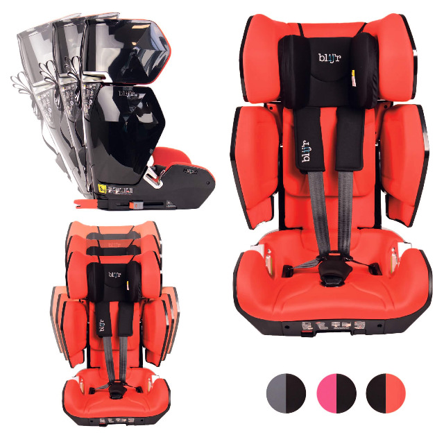 Blij´r Uniek Rot Autositz Kindersitz für Kinder ab 3,5 bis 12 Jahren Höhenverstellbar bis 150cm Autokindersitz Babyschale Kleinkinder Baby