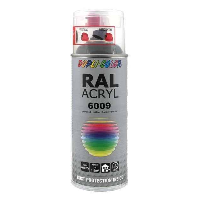 DUPLI-COLOR – VERF SPUITBUS – FIR GROEN – GLANS – 400ML – EXTRA SPUITSTUK