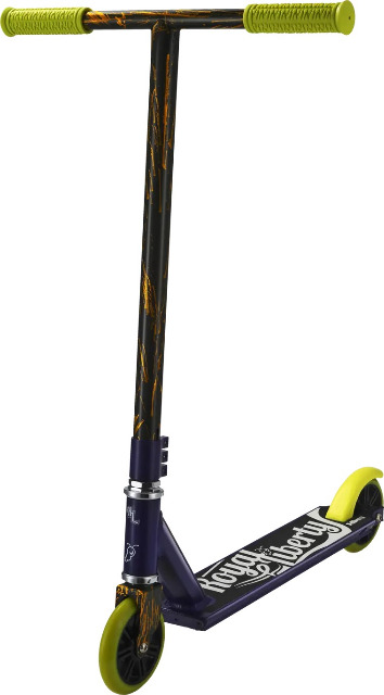 JD Bug Freestyle Stunt Scooter Royal Liberty lila gelb Tretroller Stuntroller bis 100kg belastbar Cityroller Freestyle Scooter Urban Scooter