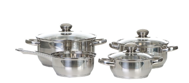 Premium Topfset Induktion 7-teilig, Edelstahl satiniert, für alle Herdarten, Kochtöpfe mit Glasdeckel, Induktions Töpfe Set