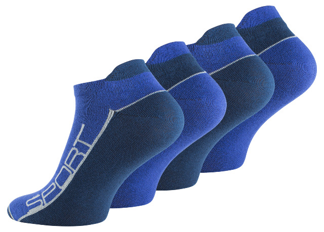 zweifarbige Herren Sneaker Socken mit Hochferse - 4er Pack