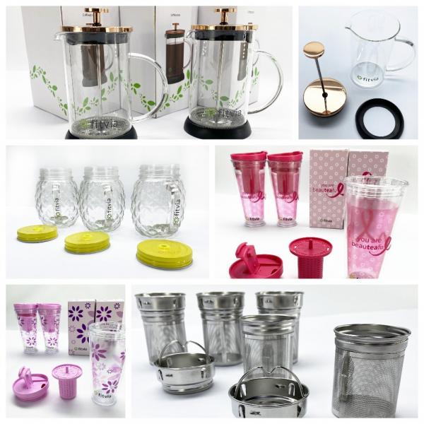 Teezubereiter, Kaffeezubereiter, Teezubereitung Flasche, Kaffeepresse Großhandel, Marke: Fitvia, für Wiederverkäufer, A-Ware, Restposten