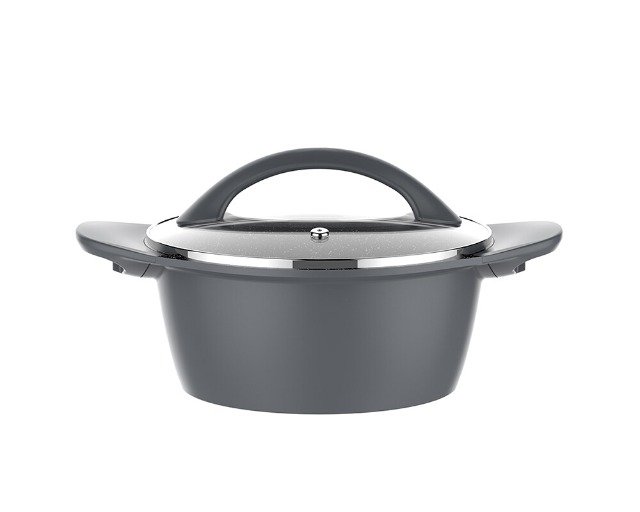 Schmortopf mit Glasdeckel,silber 32cm