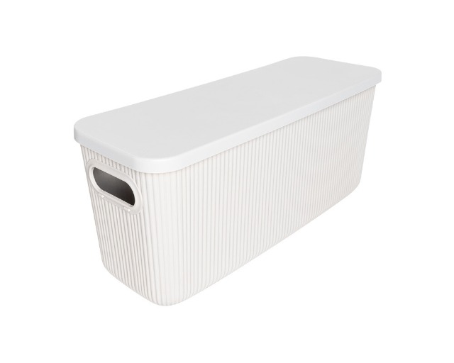 Aufbewahrungsbox mit Deckel 6,6l Serie Alythia Beige