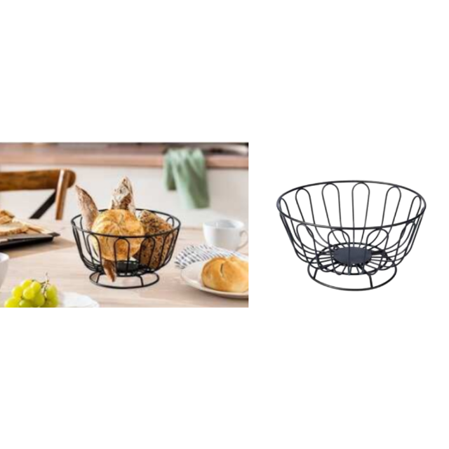 Metall-Brotkorb Brotbehälter Brotschale Küchenkorb Obstschale Dekoschale Früchtekorb