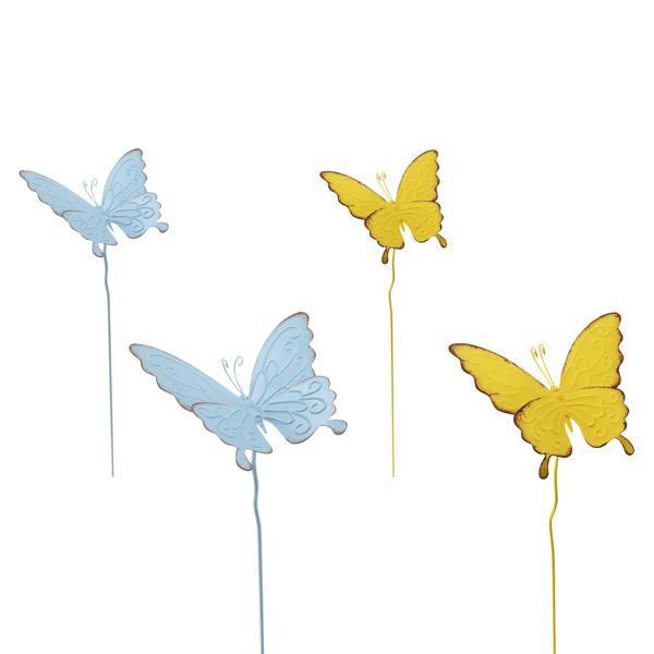 Gartenstecker Schmetterling, einfarbig, 2/s, groß, 90cmH