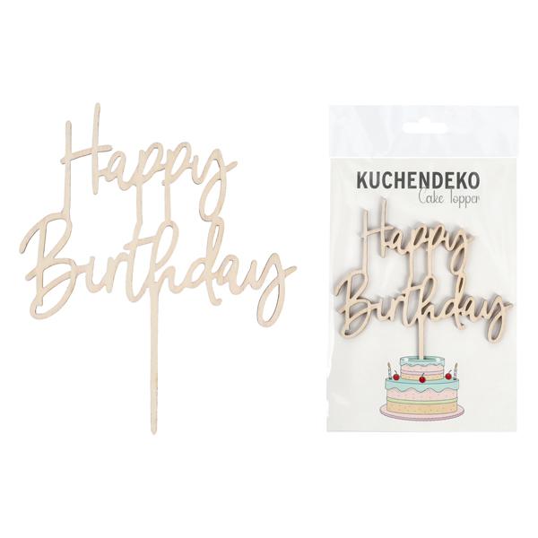 Kuchendeko, Cake Topper, Happy Birthday, ca.16cmH
