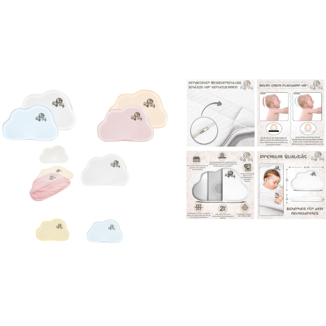 Baby Säugling Anti-Plattkopfkissen Kopfstützkissen Ergonomisches Babykissen Restposten Mix