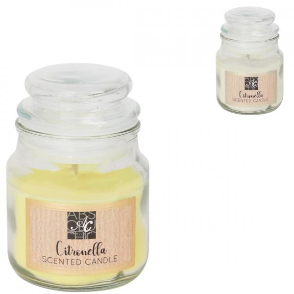 Duftkerze im Glas citronella 9 cm 2 sortiert