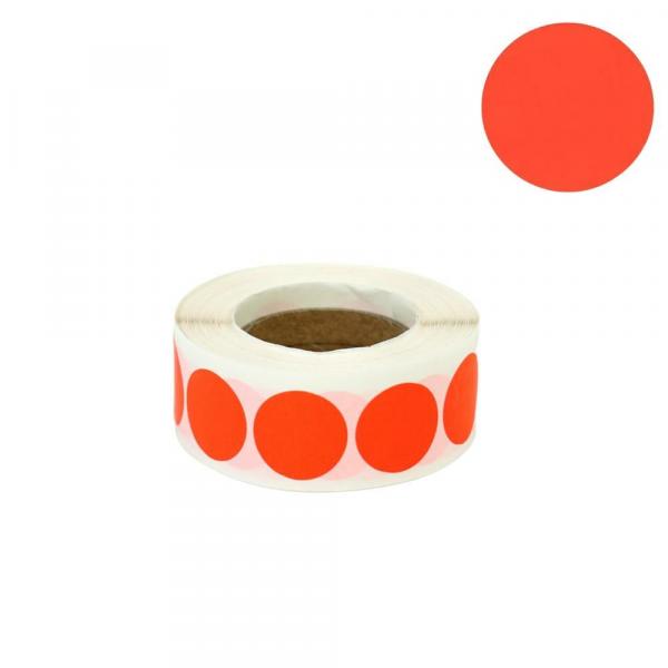 Aufkleber auf Rolle fluoreszierend orange 25 mm 1000 Stück