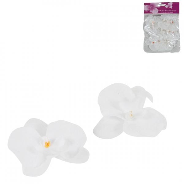 Dekoration Blume Orchidee Aufkleber weiß 12 Stück