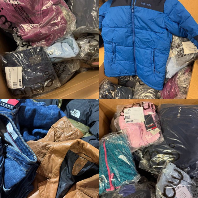 ab 8,40 € / kg – Markenkleidung Mix für Damen und Herren, Rückläufer, 25–1000 kg, Top-Marken, große Auswahl, direkt aus Deutschland