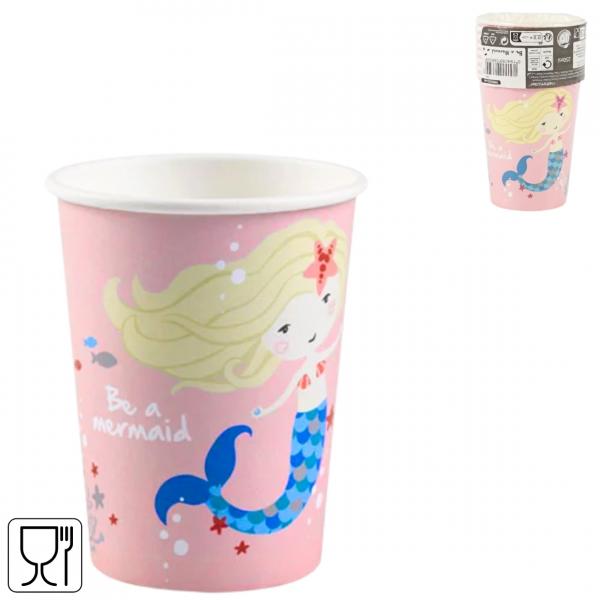 Einweg-Trinkbecher Be a mermaid 250 ml 8 Stück
