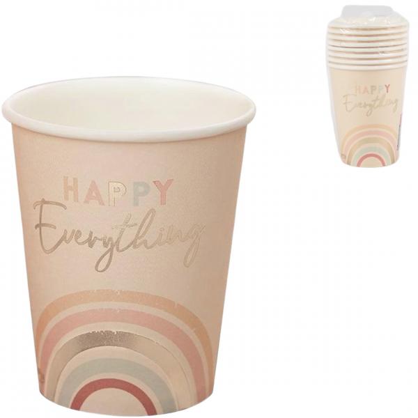 Ginger Ray Trinkbecher Einweg Happy Everything 8 Stück