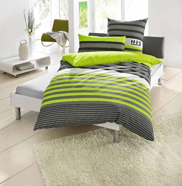 4,50 € pro Stück ab 20 Stk – Marken-Bettwäsche aus 100 % Baumwolle, gestreift, Kategorie A, direkt aus deutschem Katalog mit schneller Liefe