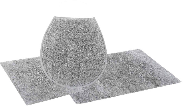 4,50 € Badezimmerteppich-Set 3-teilig Farbe Grau Neuware aus deutschem Katalog ab 20 Sets lagernd schnelle Lieferung europaweit