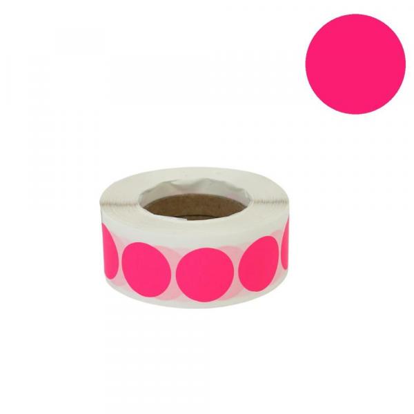 Aufkleber auf Rolle fluoreszierend rosa 25 mm 1000 Stk.
