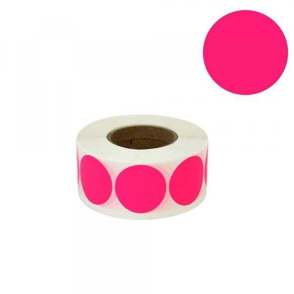 Aufkleber auf Rolle fluoreszierend rosa 35 mm 1000 Stück