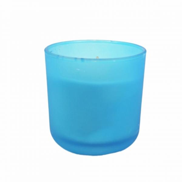 Duftkerze in Glas blau 8 cm