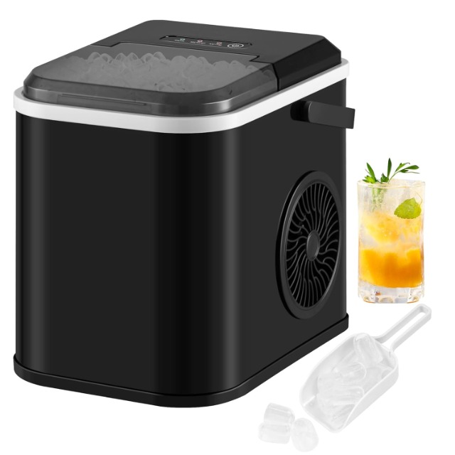 WOLTU Eiswürfelmaschine – 12 kg Eis in 24 Stunden – Tragbare Mini Ice Maker Maschine mit 1 Liter Wassertank – Selbstreinigend – Kompakt & le