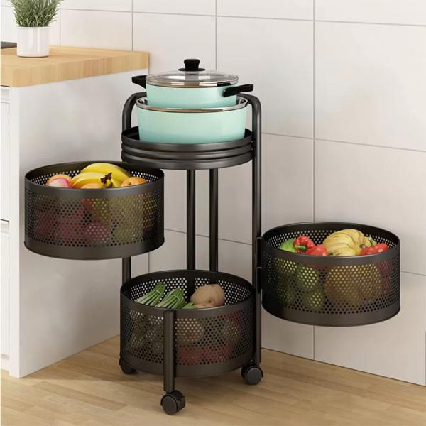 RotatoRack™ 3-tier trolley organizer