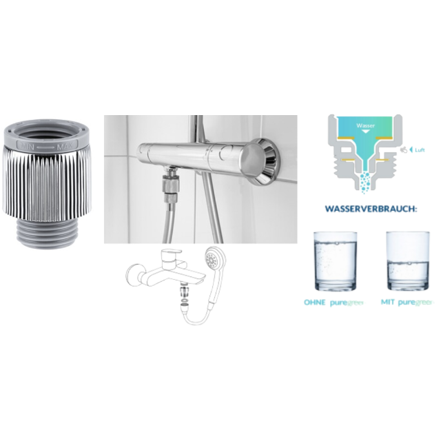 Wassersparer Dusche Duschwassersparer Sparaufsatz Ventil Eco Duschzubehör Badezimmer Zubehör Umweltfreundliches Restposten
