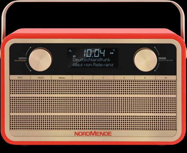 Nordmende Transita 120 | tragbares DAB Radio (DAB+, UKW, Akku, Aux In, Wecker, Sleeptimer, Snooze-Funktion) | rot