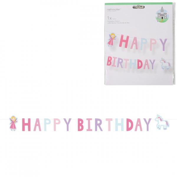 Happy Birthday Prinzessin Girlande 150 cm