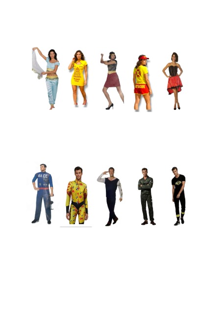 Kostümkleidung Weiblich /männlich Kostüm  Box – 10 Modelle, 30-teilig